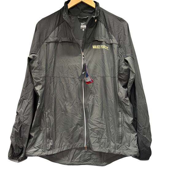 Wake Forest Jacket Womens XL Black Windbreaker Full Zip Nike NCAA Official NEW - Picture 1 of 10